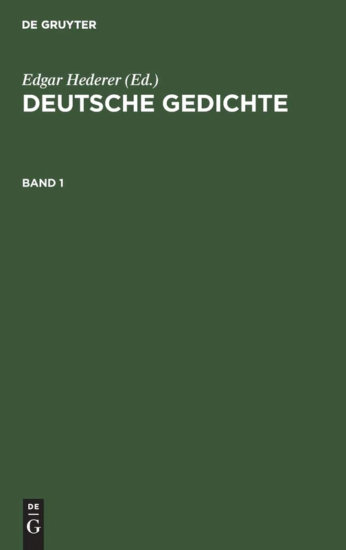 Deutsche Gedichte. Band 1
