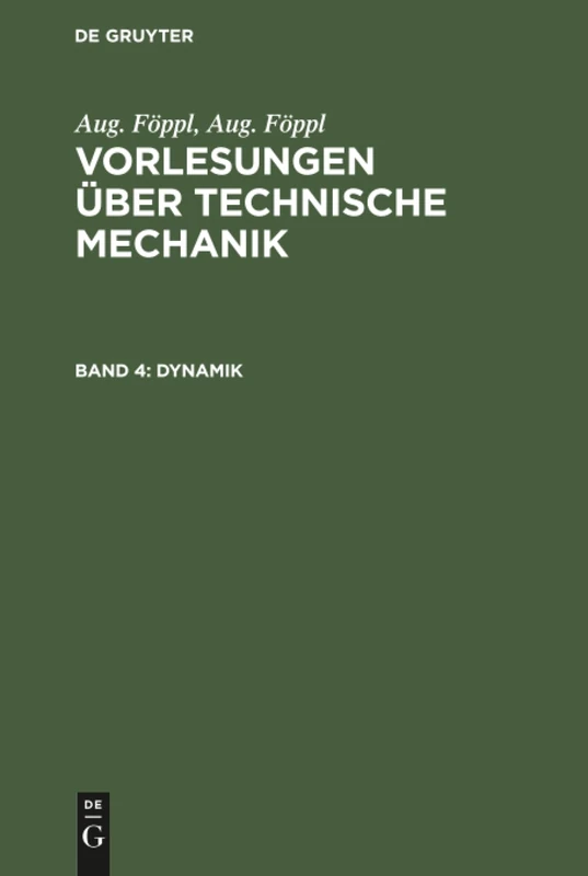 De Gruyter Oldenbourg Dynamik - Antiquarian Rare Book