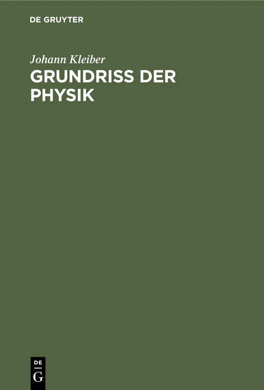 De Gruyter Oldenbourg - Grundriss Der Physik Book