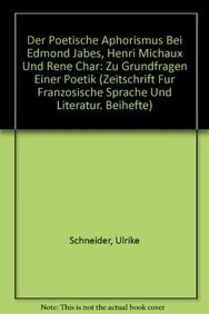 Der Poetische Aphorismus Bei Edmond Jabes, Henri Michaux Und Rene Char: Zu Grundfragen Einer Poetik: 29 (Zeitschrift Fur Franzosische Sprache Und Literatur. Beihefte) - Image 1