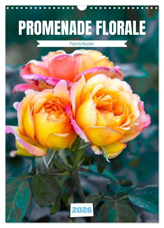 Promenade florale (Calendrier mural 2026 DIN A3 horizontal), CALVENDO calendrier mensuel: Mosaïque de fleurs pour un parcours floral