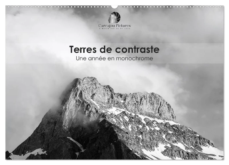 Terres de contraste - Une année en monochrome (Calendrier mural 2026 DIN A2 vertical), CALVENDO calendrier mensuel: Un calendrier artistique et ... et la poésie des paysages en noir et blanc. - Image 1