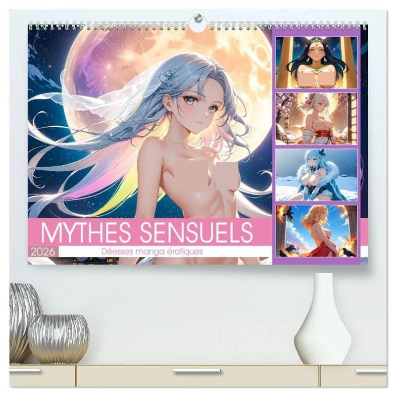 Mythes Sensuels - Déesses manga érotiques (Calendrier mural 2026 DIN A2 vertical) calendrier de bureau: Douze déesses manga érotiques se dévoilent ... les amateurs de beauté et d'imaginaire. - Image 1