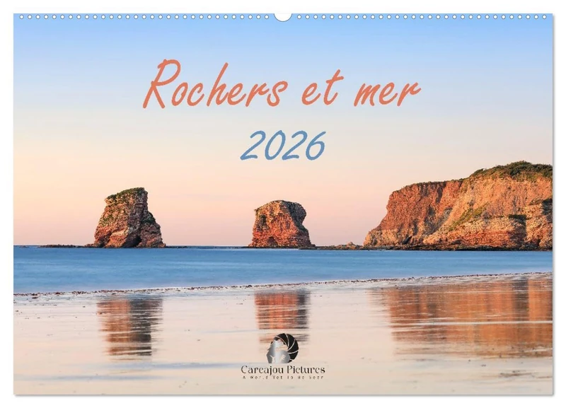 Rochers et mer (Calendrier mural 2026 DIN A2 vertical), CALVENDO calendrier mensuel: Un calendrier apaisant qui célèbre, mois après mois, l'harmonie ... la force des rochers et l'infini de la mer. - Image 1