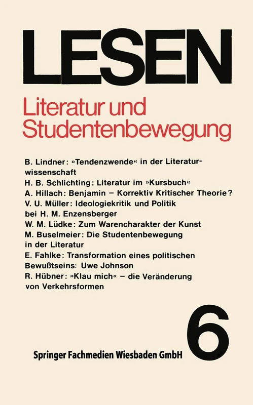 Literatur und Studentenbewegung: Eine Zwischenbilanz (Lesen)