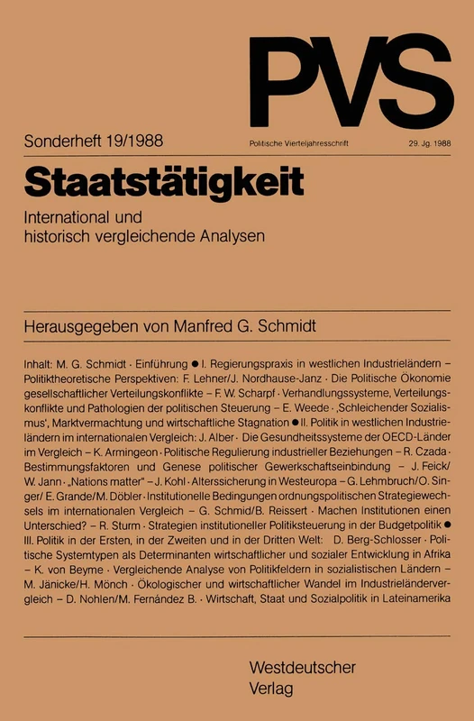 Staatstätigkeit: International und historisch vergleichende Analysen