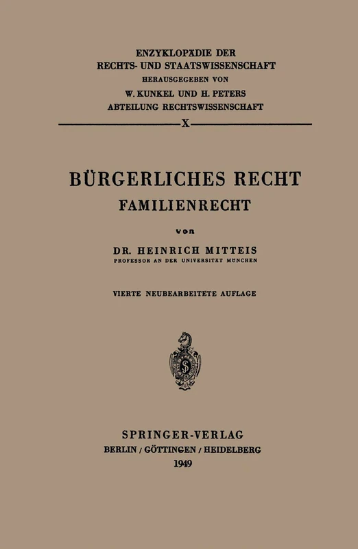 Bürgerliches Recht: Familienrecht: 10 (Enzyklopädie der Rechts- und Staatswissenschaft, 10) - Image 1