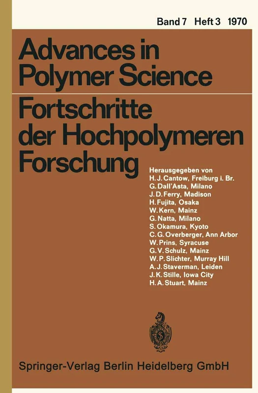 Fortschritte der Hochpolymeren Forschung: 7/3 (Advances in Polymer Science, 7/3)