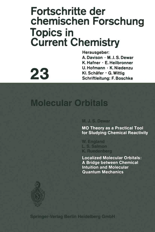 Molecular Orbitals: 23 (Topics in Current Chemistry, 23)