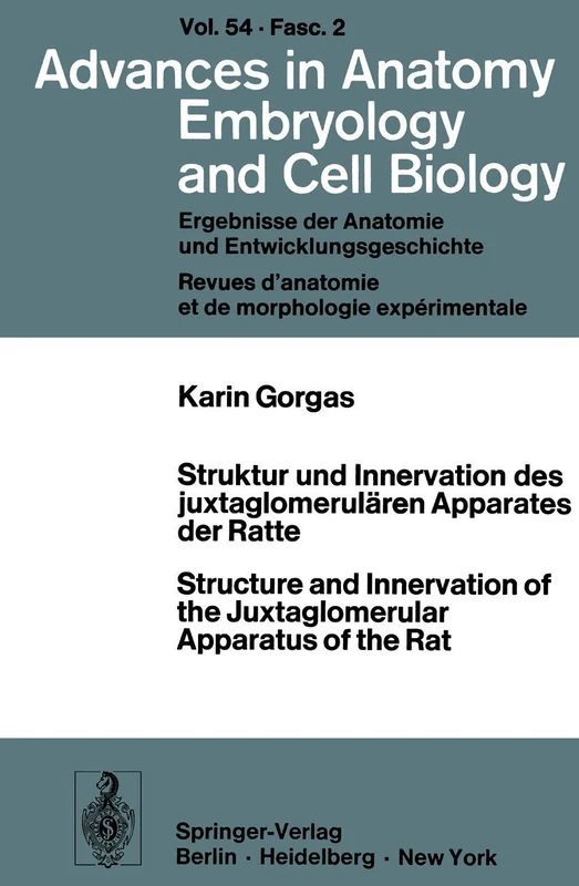 Struktur und Innervation des juxtaglomerulären Apparates der Ratte / Structure and Innervation of the Juxtaglomerular Apparatus of the Rat: 54/2 ... Anatomy, Embryology and Cell Biology, 54/2) - Image 1