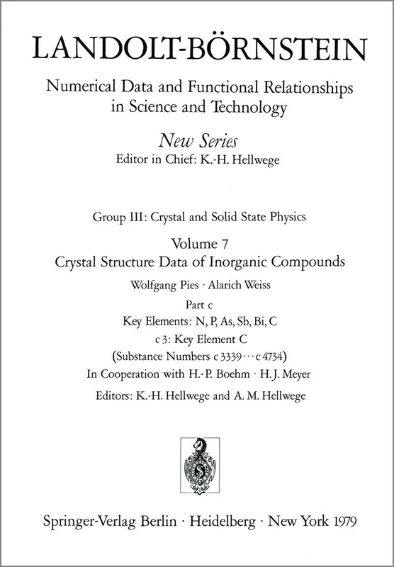 Key Element: C / Schlüsselelement: C: 7c3 (Landolt-Börnstein: Numerical Data and Functional Relationships in Science and Technology - New Series, 7c3)