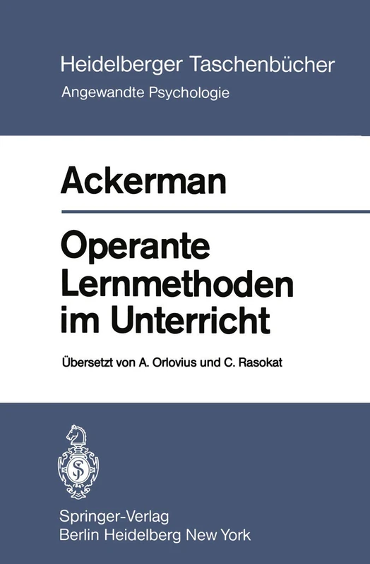 Operante Lernmethoden im Unterricht: 203 (Heidelberger Taschenbücher, 203) - Image 1