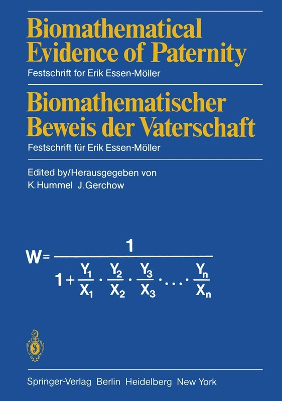 Biomathematical Evidence of Paternity / Biomathematischer Beweis der Vaterschaft: Festschrift for Erik Essen-Möller / Festschrift für Erik Essen-Möller - Image 1
