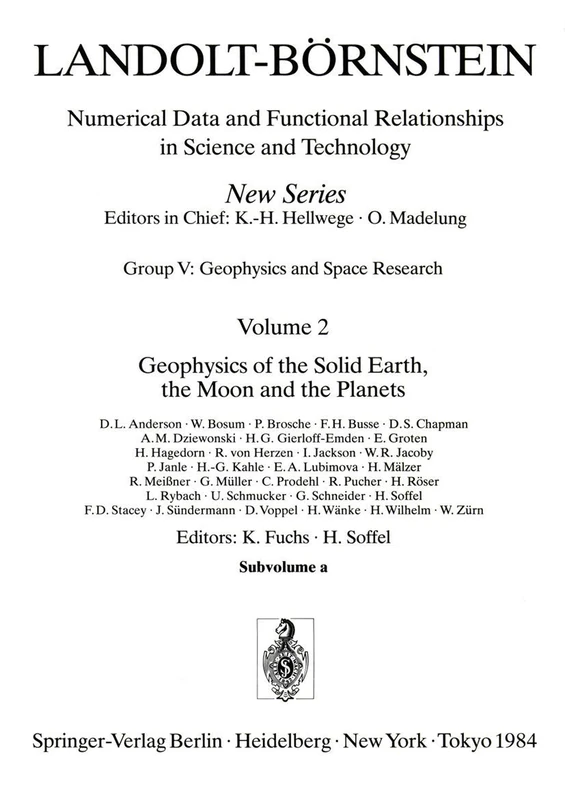 Springer Geophysics of the Solid Earth, Moon and Planets 2a