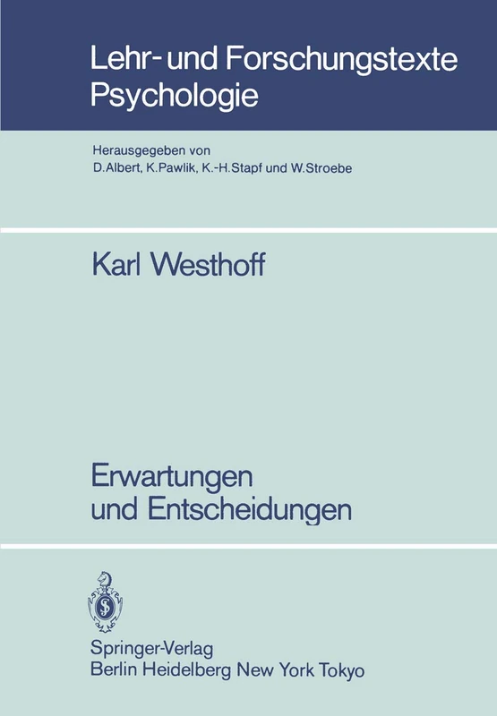Erwartungen und Entscheidungen: 17 (Lehr- und Forschungstexte Psychologie, 17) - Image 1