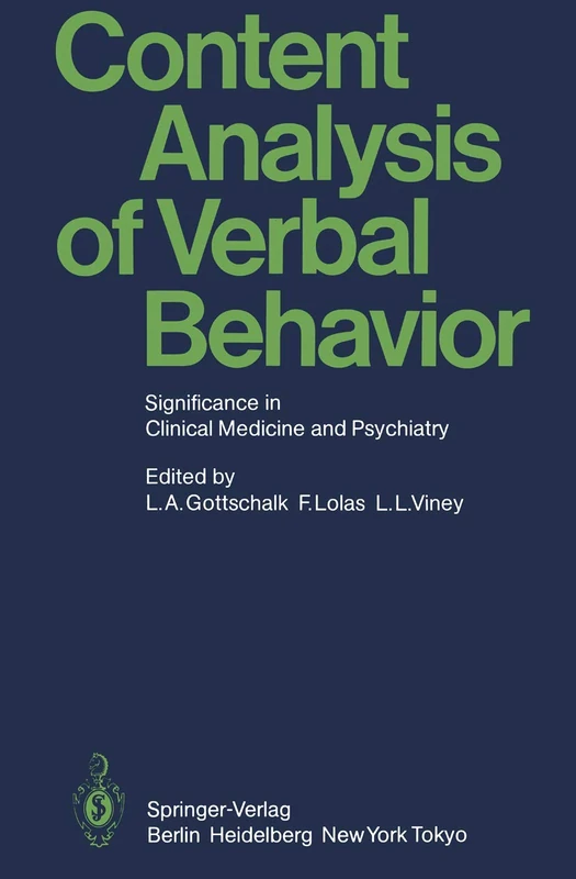 Content Analysis of Verbal Behavior: Significance in Clinical Medicine and Psychiatry - Image 1