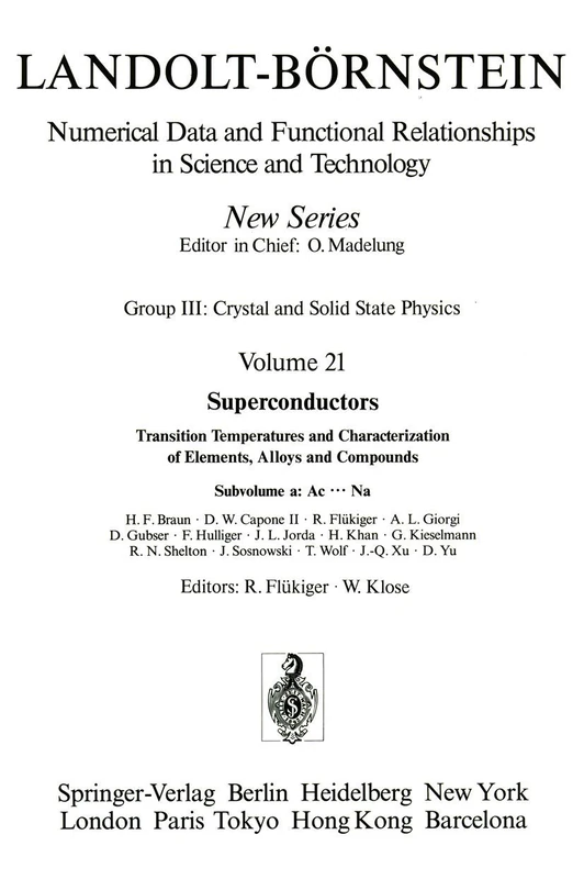 Ac...Na: 21a (Landolt-Börnstein: Numerical Data and Functional Relationships in Science and Technology - New Series, 21a)