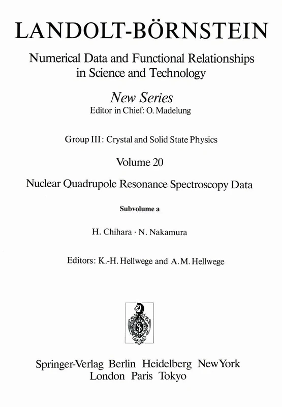 Nuclei D ... Cl: 20a (Landolt-Börnstein: Numerical Data and Functional Relationships in Science and Technology - New Series, 20a)