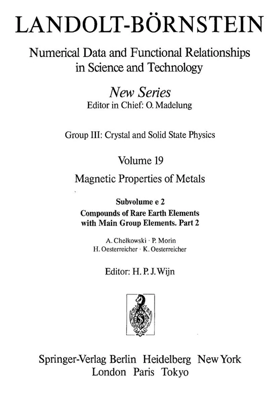Compounds of Rare Earth Elements with Main Group Elements / Verbindungen der seltenen Erden mit Elementen der Hauptgruppen 2