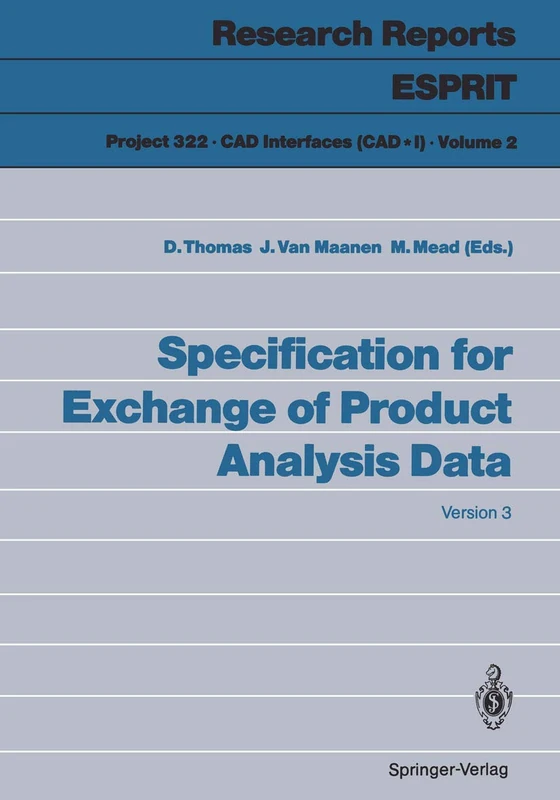 Specification for Exchange of Product Analysis Data: Version 3: 2 (Research Reports Esprit, 2) - Image 1
