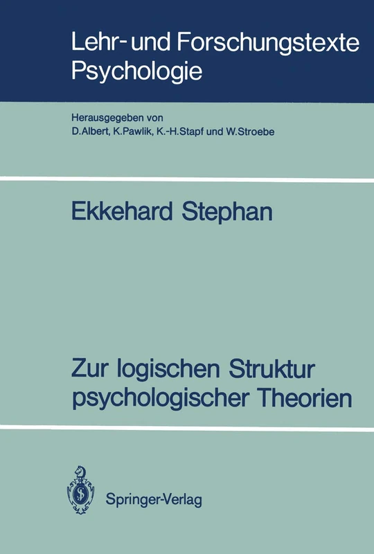 Zur logischen Struktur psychologischer Theorien: 33 (Lehr- und Forschungstexte Psychologie, 33) - Image 1