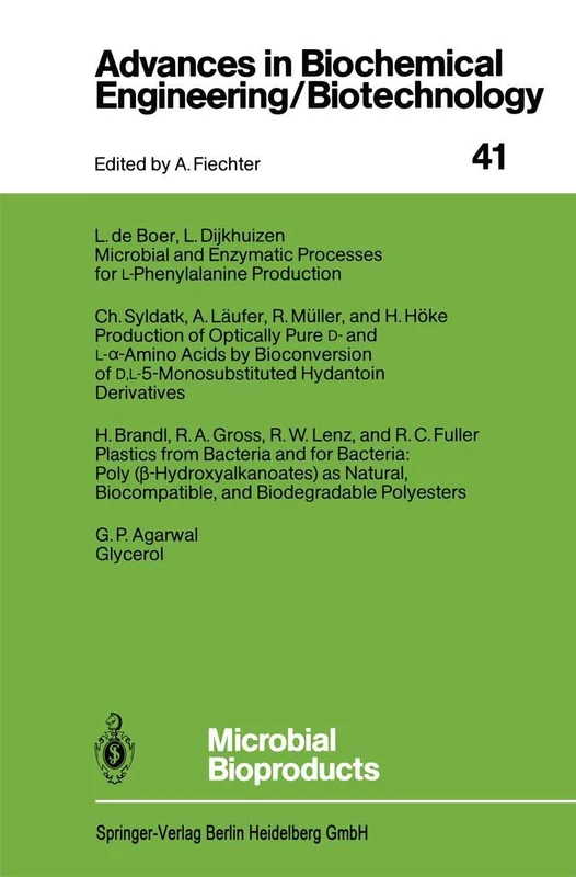 Microbial Bioproducts: 41 (Advances in Biochemical Engineering/Biotechnology, 41)