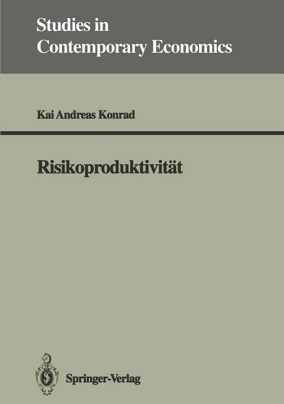 Risikoproduktivität (Studies in Contemporary Economics)