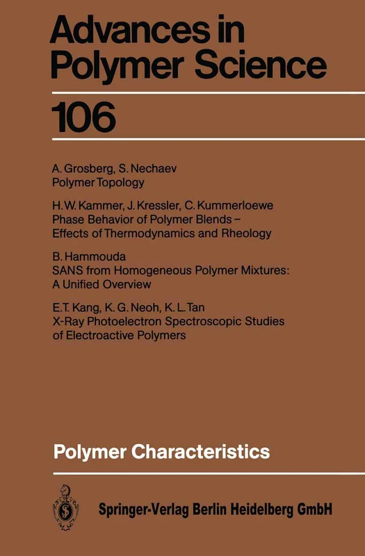 Polymer Characteristics: 106 (Advances in Polymer Science, 106)