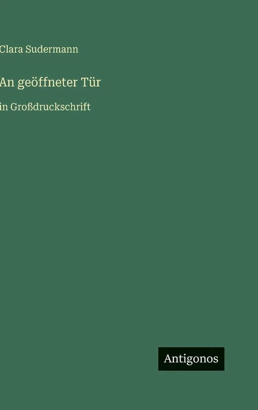 An geöffneter Tür: in Großdruckschrift