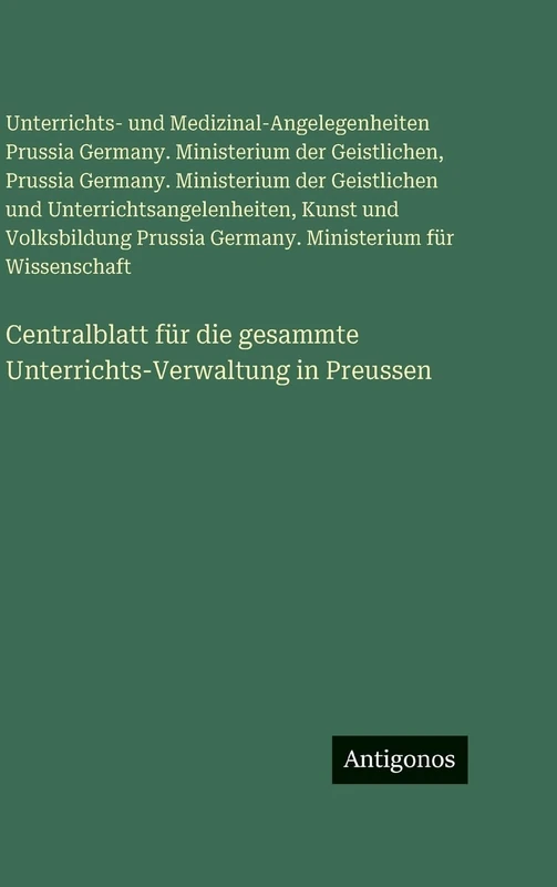Centralblatt für die gesammte Unterrichts-Verwaltung in Preussen - Image 1