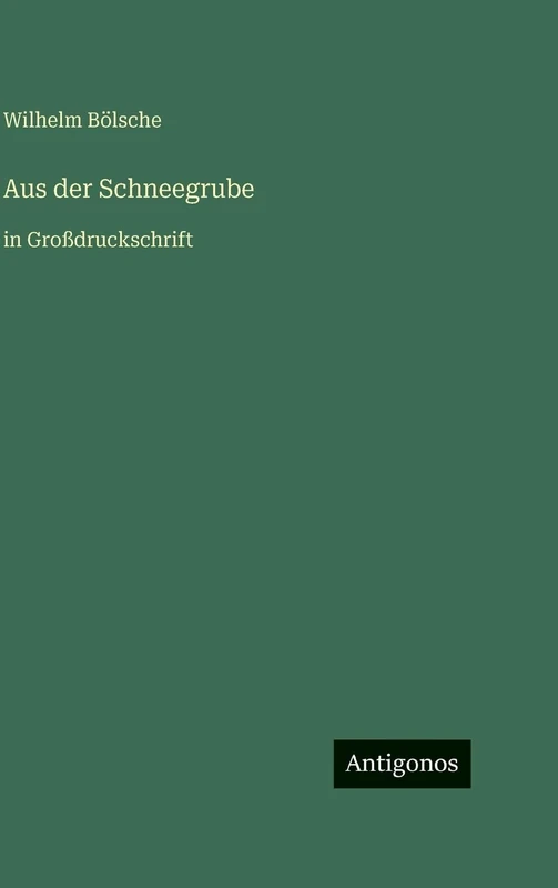Aus der Schneegrube: in Großdruckschrift