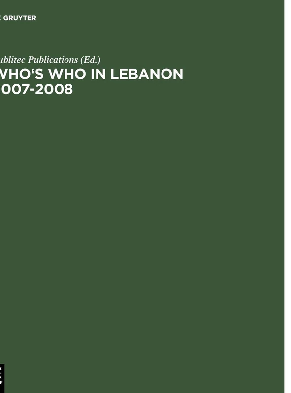 De Gruyter Saur - Who's Who in Lebanon 2007-2008 Hardcover - Image 1
