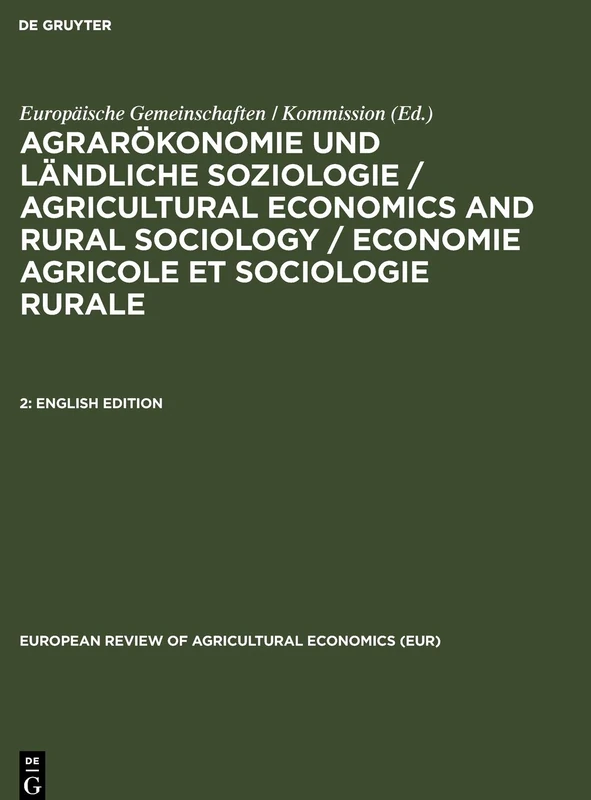 English Edition: 6017 (European review of agricultural economics (EUR), 6017,2) - Image 1