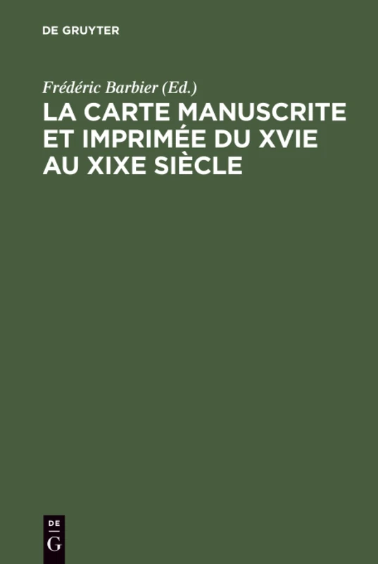 La carte manuscrite et imprimée du XVIe au XIXe siècle: N.a.
