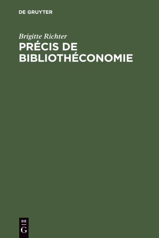 Précis de Bibliothéconomie