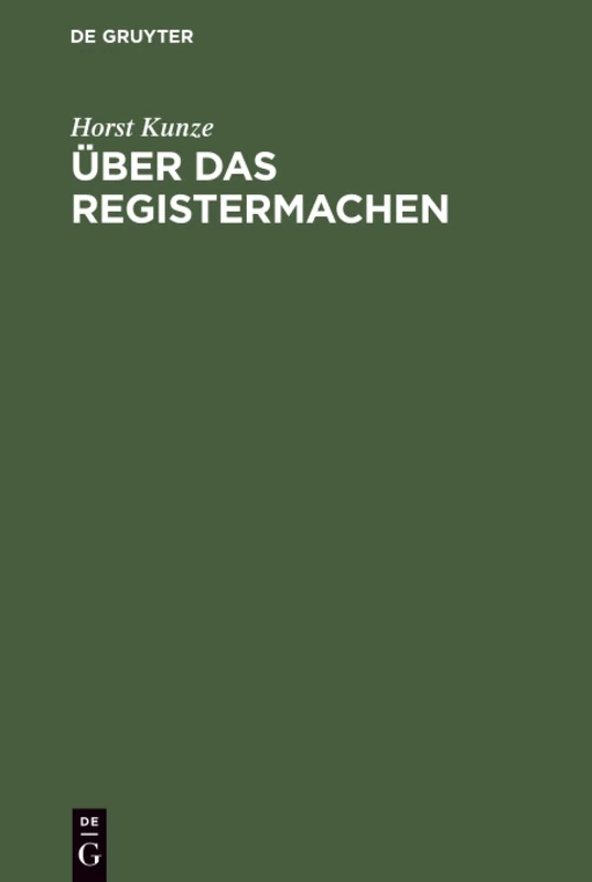 Über das Registermachen