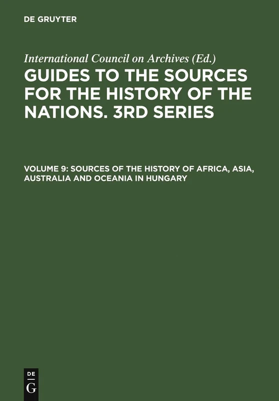 De Gruyter Saur - History of Africa, Asia, and Oceania Vol 9