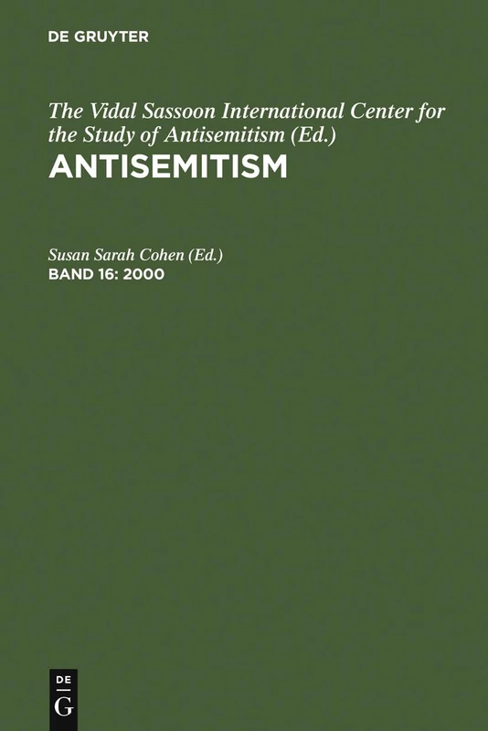 2000: An Annotated Bibliography 2000: 16 (Antisemitism Bibliography)
