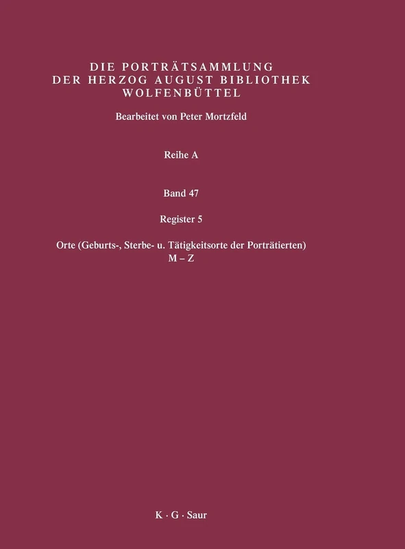 De Gruyter Saur Register 5: Orte (M-Z) - Reference Book - Image 1