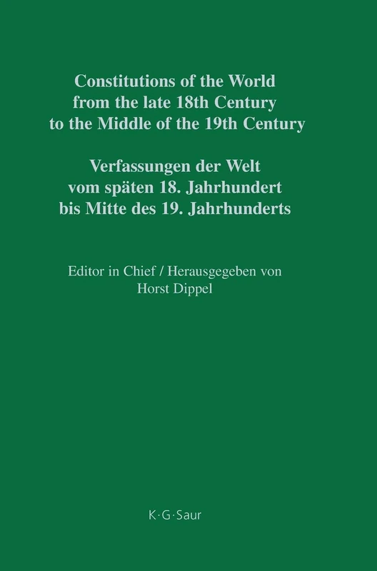 Nassau - Saxe-Hildburghausen / Nassau - Sachsen-Hildburghausen: 5 (Constitutions of the World from the Late 18th Century to the)