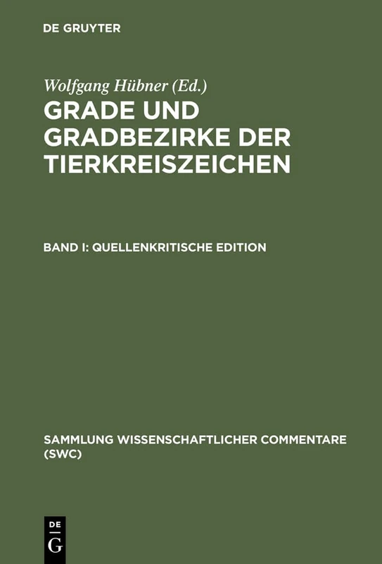Quellenkritische Edition (Sammlung Wissenschaftlicher Commentare (Swc))