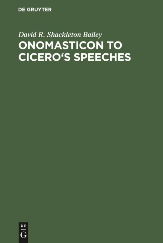 Onomasticon to Cicero's Speeches