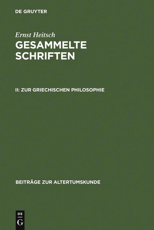 Zur griechischen Philosophie: 153 (Beiträge Zur Altertumskunde)