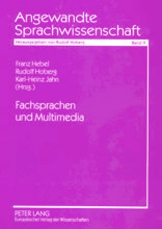 Fachsprachen Und Multimedia: 9 (Angewandte Sprachwissenschaft) - Image 1