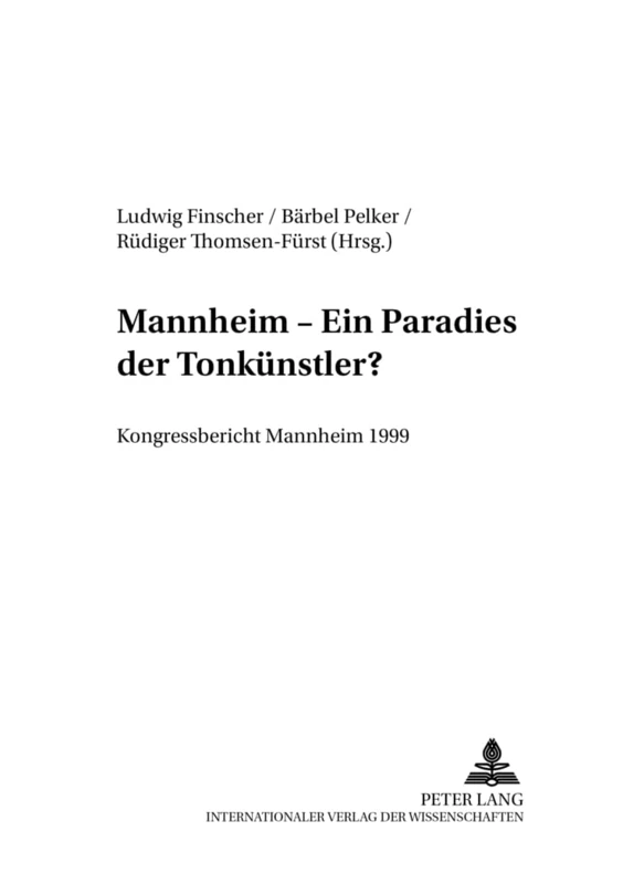 Mannheim - Ein «Paradies Der Tonkuenstler»?: Kongressbericht Mannheim 1999: 8 (Quellen Und Studien Zur Geschichte der Mannheimer Hofkapelle) - Image 1