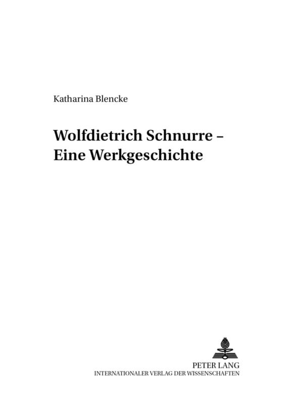 Wolfdietrich Schnurre: Eine Werkgeschichte: 5 (Maeander. Beitraege Zur Deutschen Literatur) - Image 1