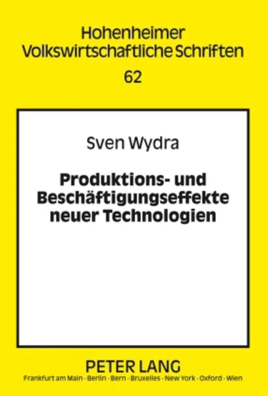 Produktions- Und Beschaeftigungseffekte Neuer Technologien: Am Beispiel Der Biotechnologie: 62 (Hohenheimer Volkswirtschaftliche Schriften) - Image 1