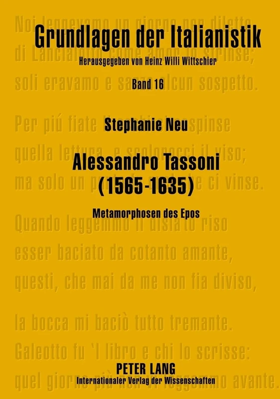 Alessandro Tassoni (1565-1635): Metamorphosen Des Epos: 16 (Grundlagen Der Italianistik) - Image 1