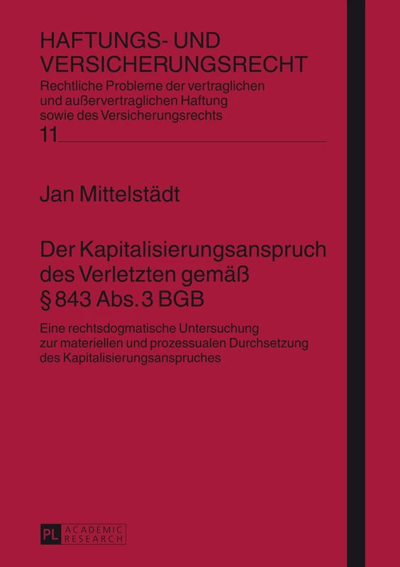 Der Kapitalisierungsanspruch des Verletzten 843 Abs. 3 BGB
