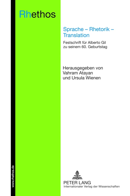 Sprache – Rhetorik – Translation: Festschrift fuer Alberto Gil zu seinem 60. Geburtstag: 3 (Rhethos) - Image 1